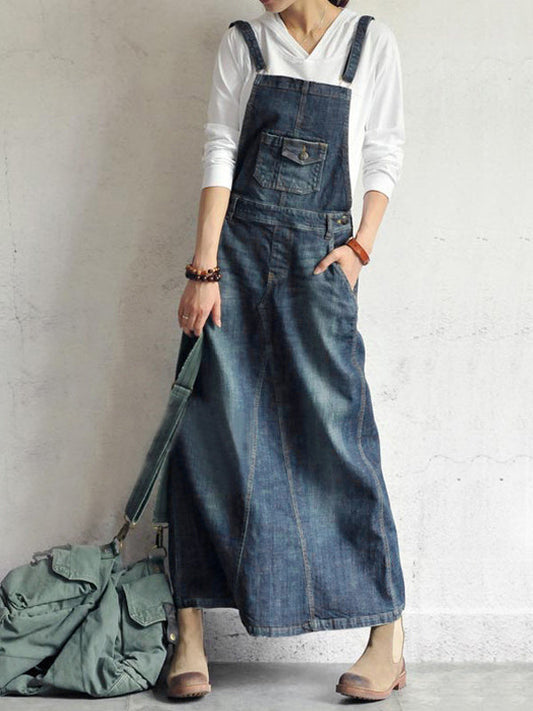 Sophie™ | Vintage Denimdrömklänning med Lekfull Slits
